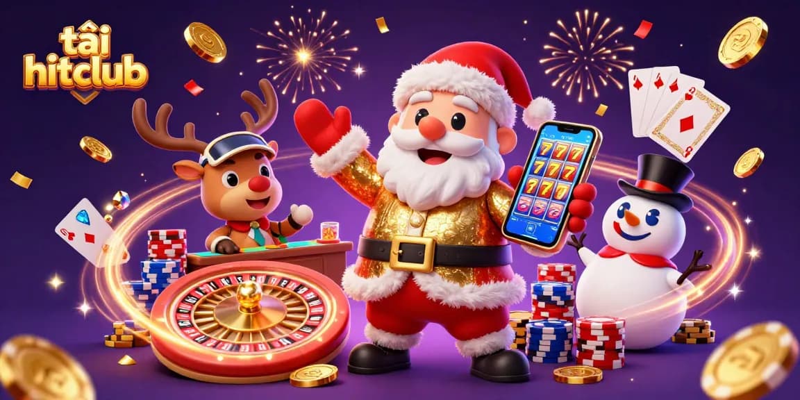 Spin jackpots and enjoy casino fun as you tải hitclub with Santa and friends in this vibrant 3D scene.