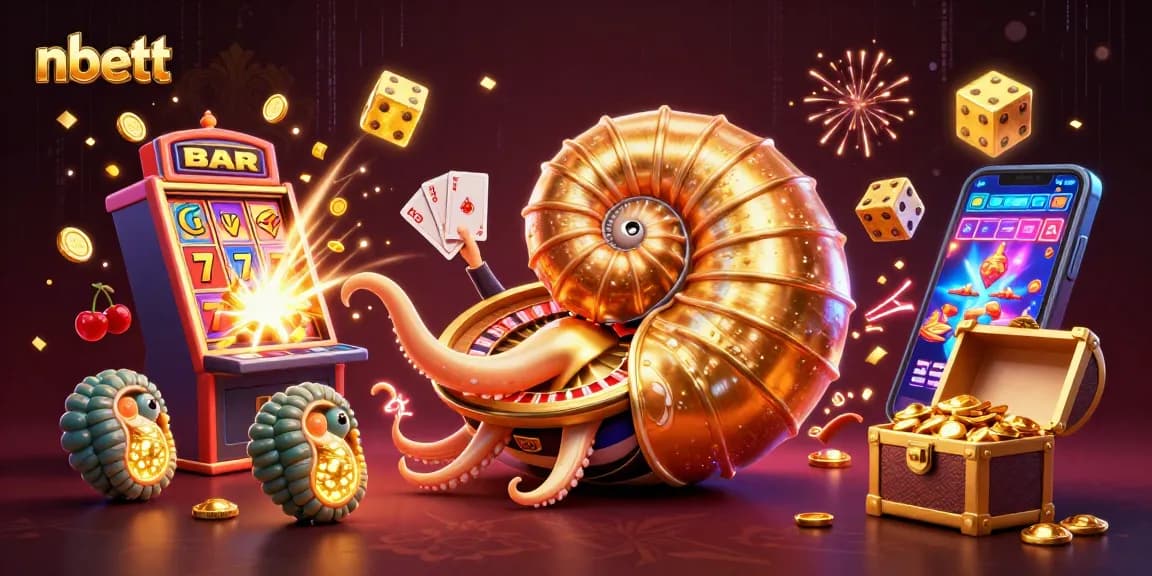nbett captures a thrilling casino scene with a giant nautilus roulette wheel and a jackpot explosion.