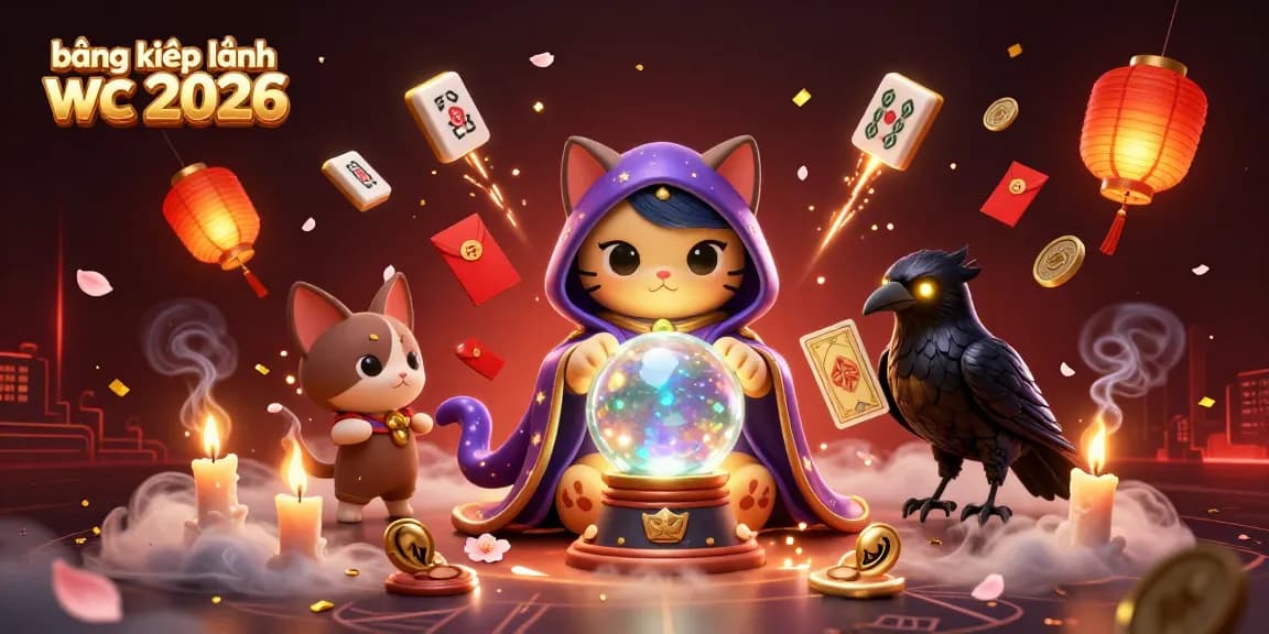 Experience the thrill of bảng xếp hạng wc 2026 with a mystical fortune teller and vibrant casino elements.