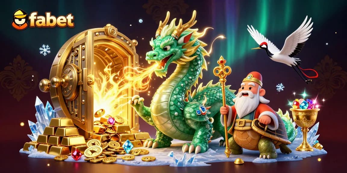 Experience excitement at fabet with an illustrated scene of winning elements and vibrant characters.
