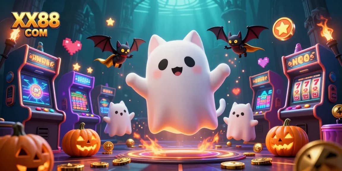 Experience thrills at XX88 COM with captivating ghost casino adventure surrounded by vibrant gaming elements.