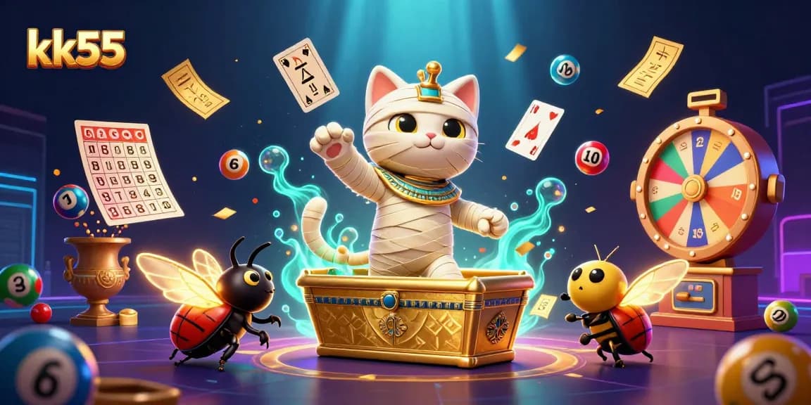 Experience thrilling gaming adventures with kk55 at a vibrant pyramid casino scene.