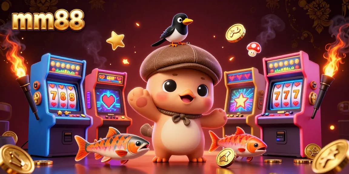 Experience exciting gameplay at mm88 with vibrant 3D characters and casino-themed elements.