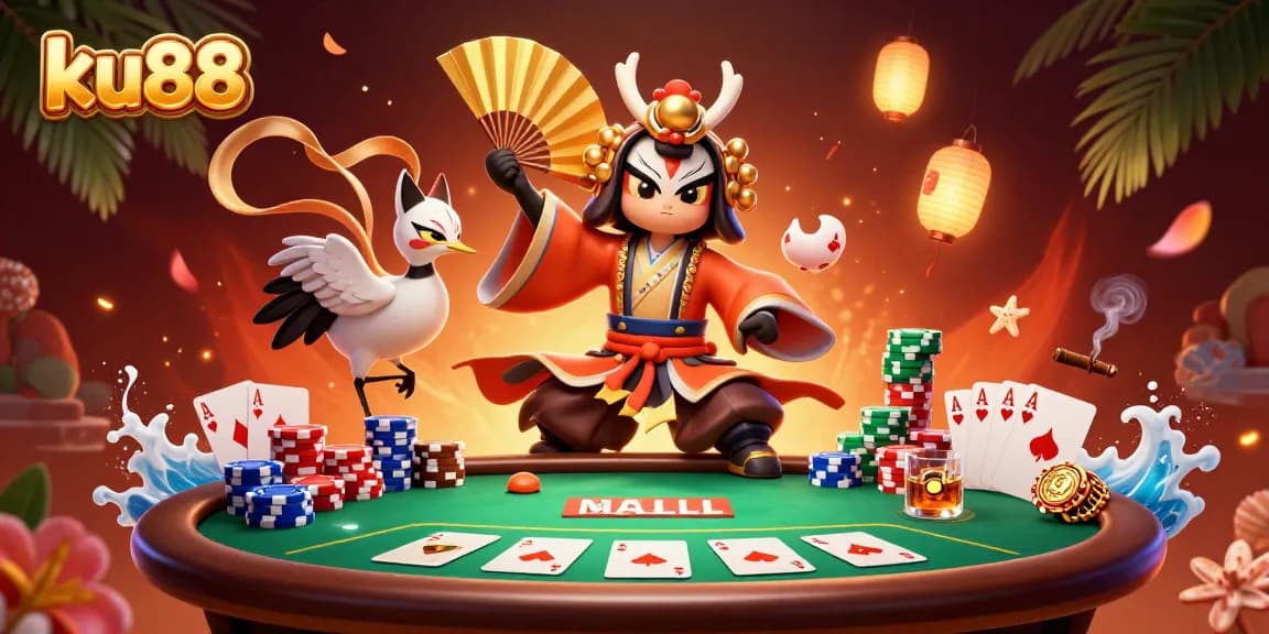Engage with ku88 in an exhilarating poker scene featuring vibrant characters and dynamic gameplay.