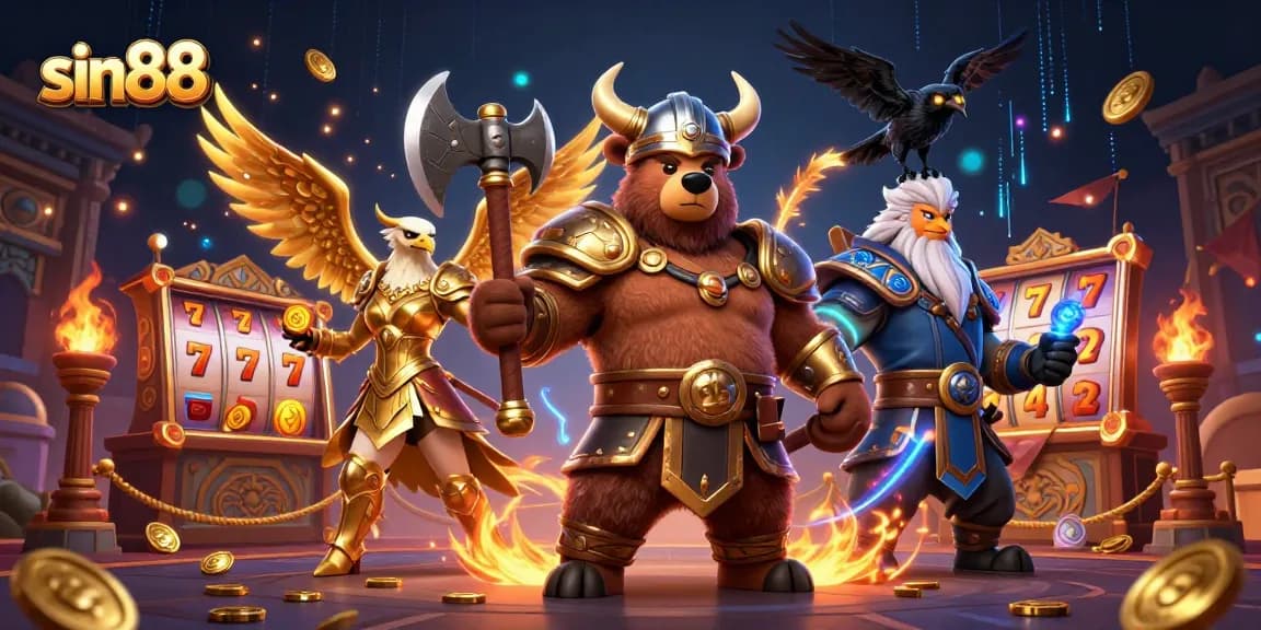 Experience thrilling gameplay with sin88's vibrant casino atmosphere featuring fierce characters and dynamic elements.