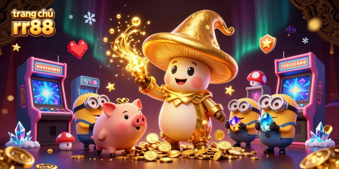 Experience the magic of winning at trang chủ rr88 with vibrant 3D casino characters and game elements.