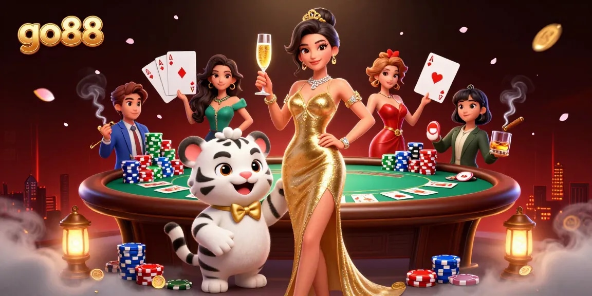 Experience go88 excitement with poker and a glamorous cocktail party scene.