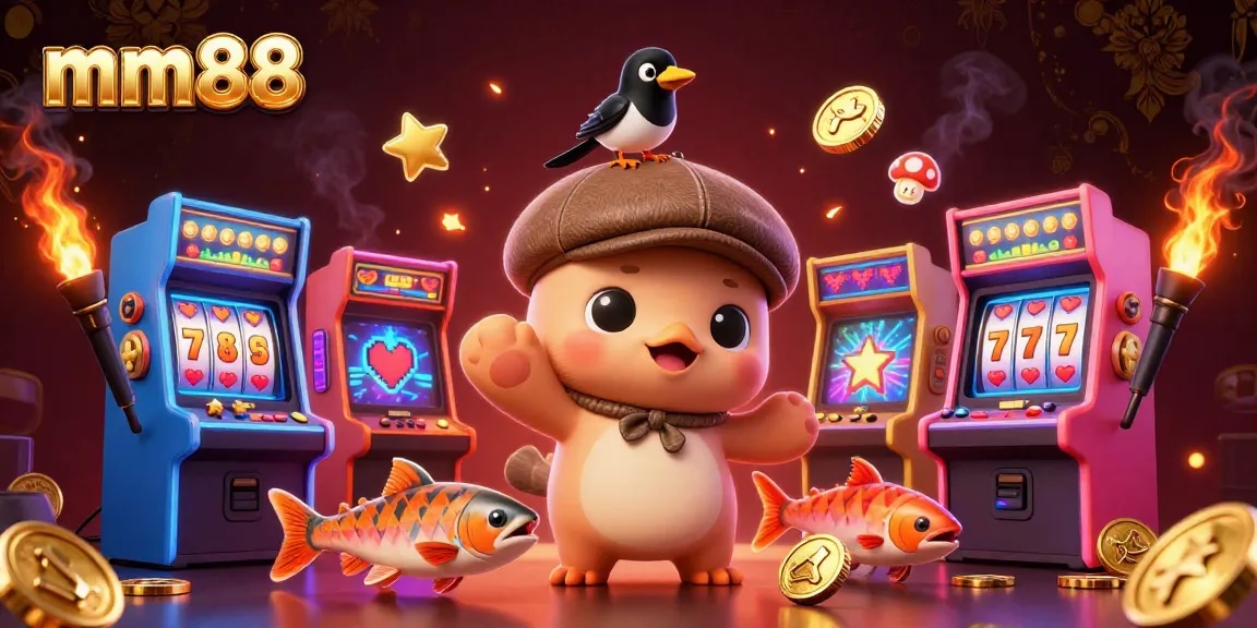 Experience exciting gameplay at mm88 with vibrant 3D characters and casino-themed elements.