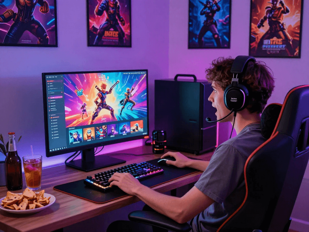 Immersive gaming setup showcasing popular porn games with vibrant visuals and engaging atmosphere.