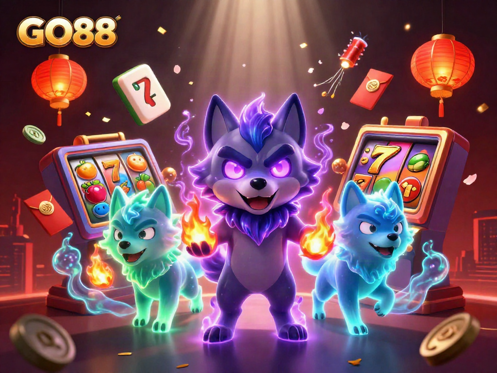 Experience GO88 with thrilling slot action featuring wolves and vibrant game elements.
