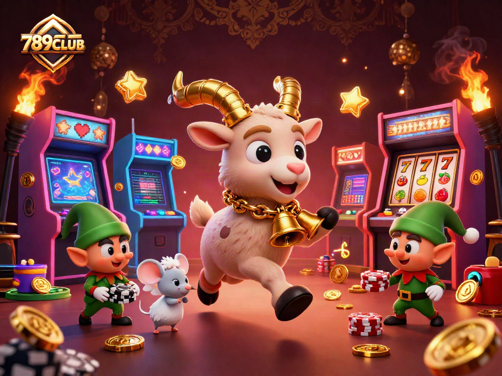 Join the thrilling action at 789CLUB Casino with festive characters, vibrant game elements, and exciting gameplay.