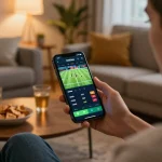 Experience vipwin sports betting on smartphone in a cozy home gaming setup