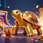Spin and win with cm88's vibrant golden tortoise jackpot game illustration, captivating and engaging.