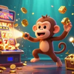 Experience thrilling wins at link onbet with vibrant 3D casino illustration featuring coins, cards, and an adventurous puppy.
