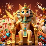 Spin the reels with fabett, a vibrant casino scene showcasing Egyptian elements and dynamic gaming.