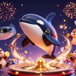 rr88 captures thrilling moments with playful sea creatures amidst a vibrant casino scene