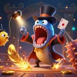 Experience the thrill of GG88 with a magical underwater casino setup featuring a bioluminescent eel and anglerfish.