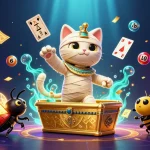 Experience thrilling gaming adventures with kk55 at a vibrant pyramid casino scene.