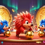 Bet with o8 and win big in this vibrant 3D casino scene featuring rival pangolins!