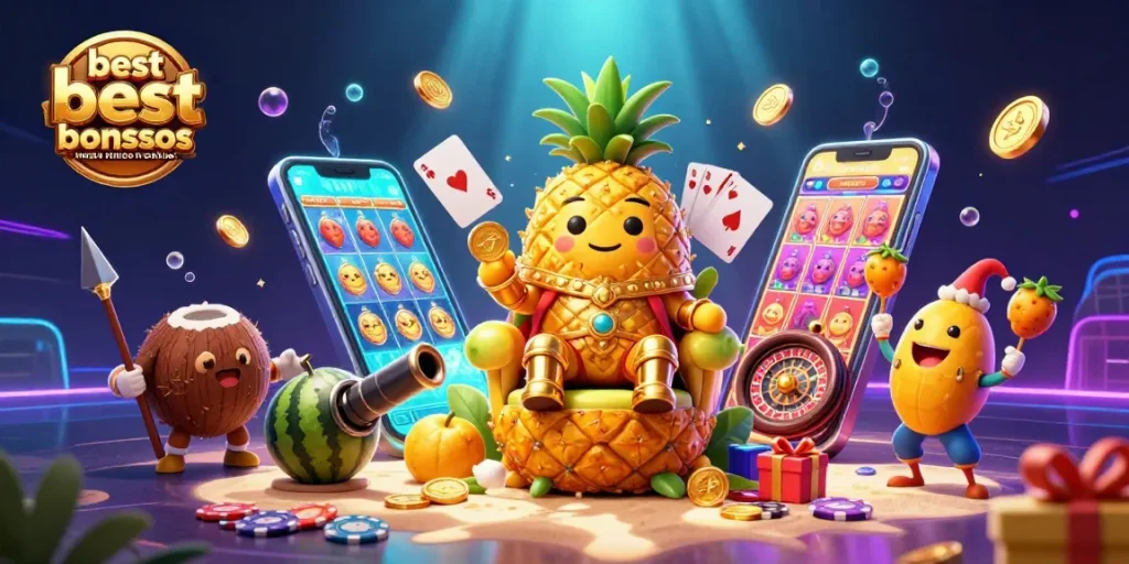 Experience the best real money casino bonuses on casinous, featuring a vibrant tropical casino scene