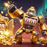 bóng đá trực tuyến gavangtv showcases vibrant 3D casino scene with mech and treasures, perfect for players.