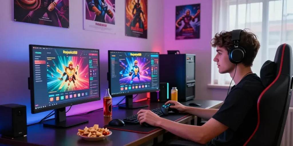 Pengalaman bermain Rajaslot88 yang seru dengan gamer di meja permainan.