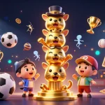 Experience exciting soi kèo sports betting action with vibrant 3D characters and elements in a dynamic illustration.