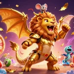 Panaloko gathers excitement with a golden chimera and lottery elements in a thrilling gaming scene.